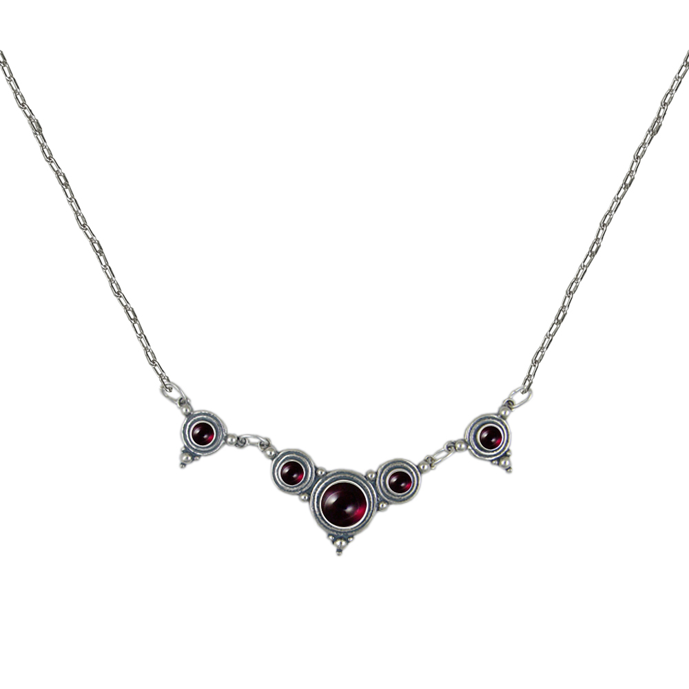 Sterling Silver Gemstone Necklace With Garnet